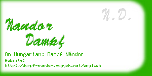 nandor dampf business card