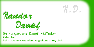 nandor dampf business card